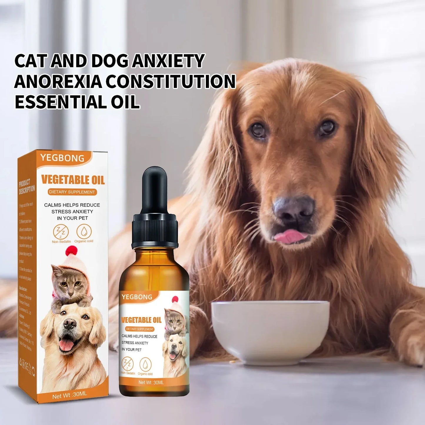 Natural Organic Calming Oil for Pet Anxiety Relief
