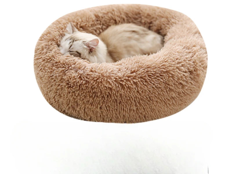 Home Plush Pet Nest, Warm Detachable and Washable Round Pet Bed