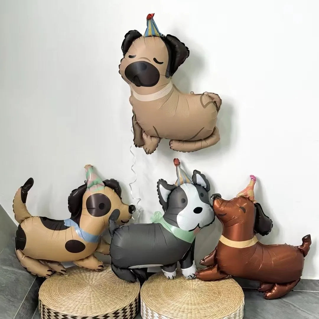 Pet Birthday Balloon Cute puppy Foil Mylar Balloons for Pet themed Birthday Baby Shower Pet Party Decorations