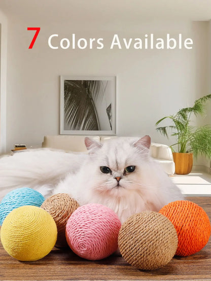 Sounding Sisal Cat Scratching Ball Toy For Kitten Teeth Cleaning