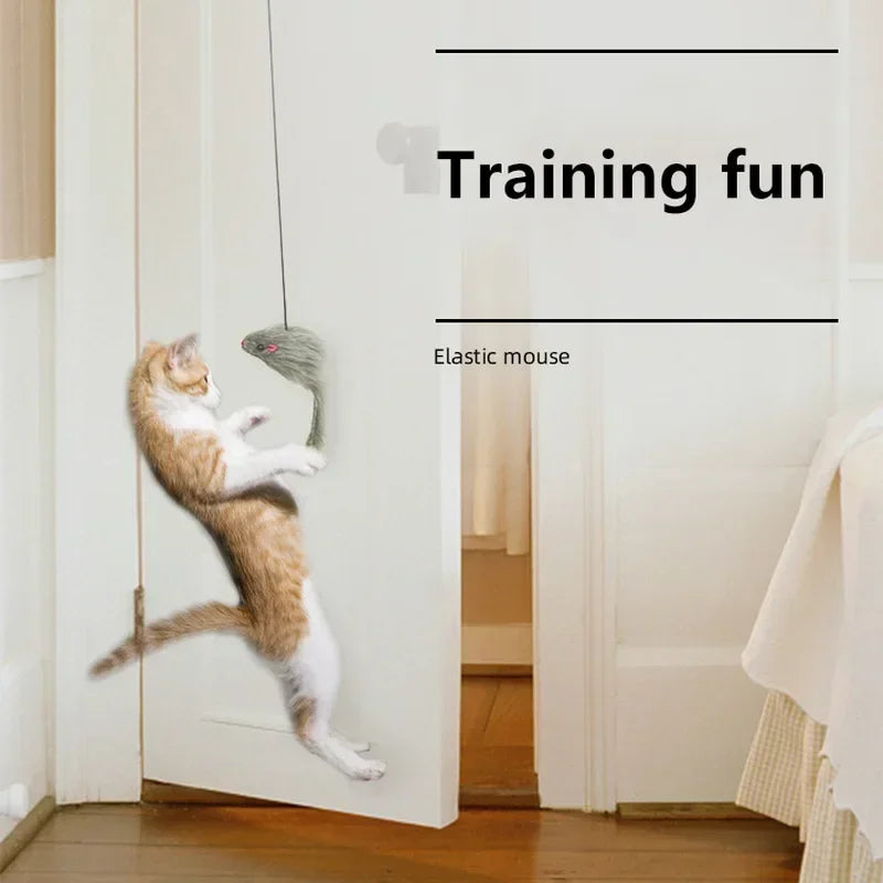 Simulation Mouse Cats Toy Funny Self-hey Hanging Door Retractable