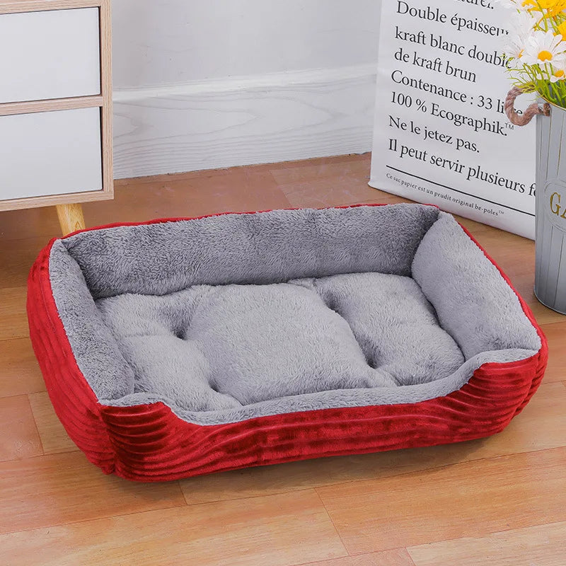 Color Square Winter Soft Warm Bed House for Pet, Waterproof Pet Bed