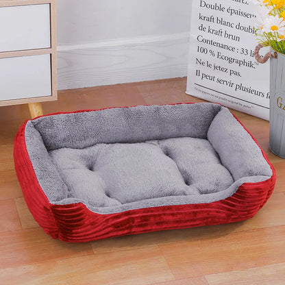 Color Square Winter Soft Warm Bed House for Pet, Waterproof Pet Bed