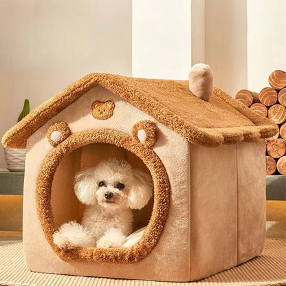 All Seasons Warm Washable PET House Indoor Soft Removable Cushion Pet Bed Kennel for Small Medium Pets Durable Pet Supplies