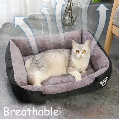 Color Square Winter Soft Warm Bed House for Pet, Waterproof Pet Bed