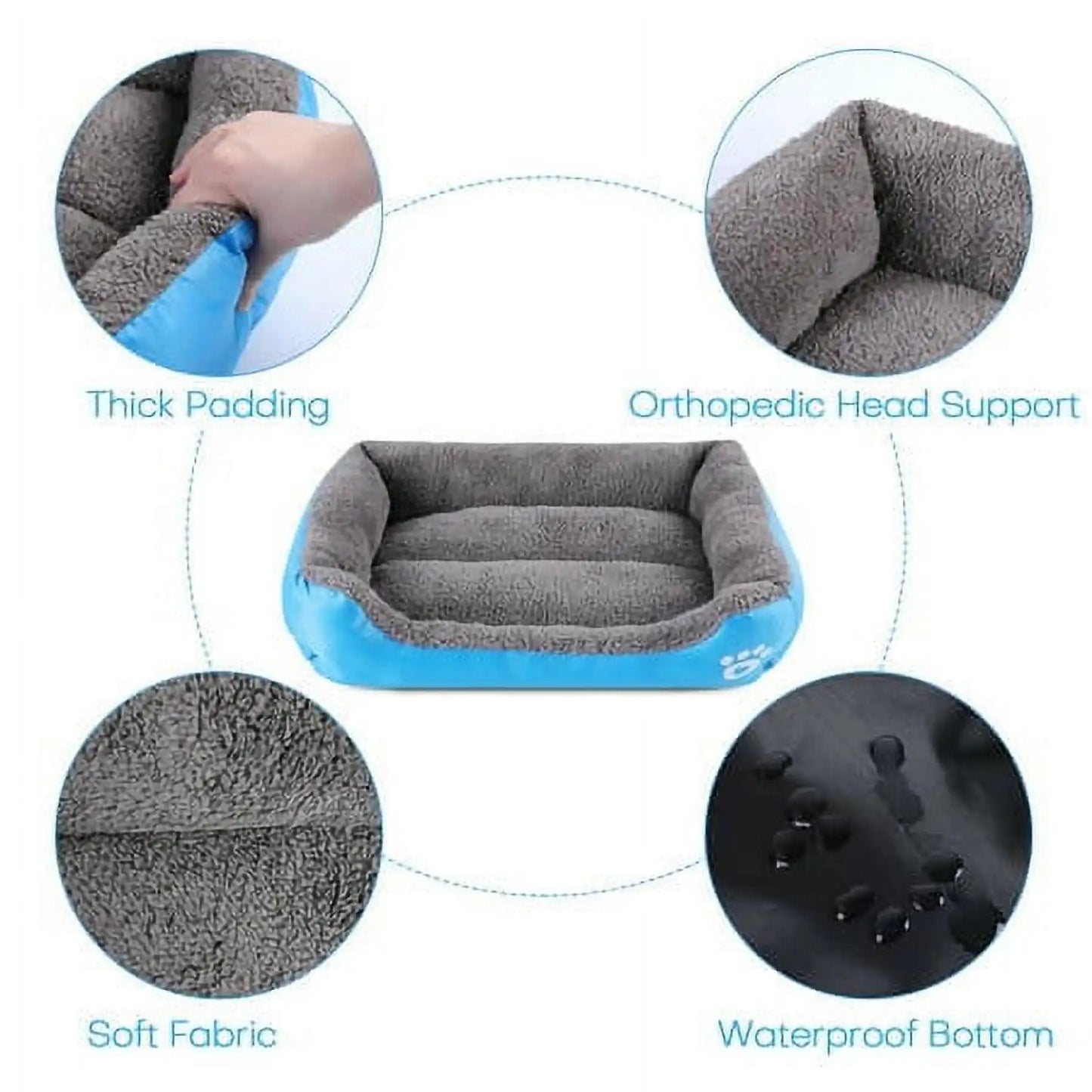 Color Square Winter Soft Warm Bed House for Pet, Waterproof Pet Bed
