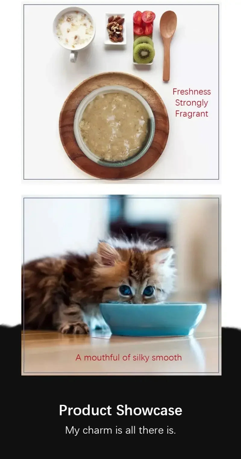 Cat Food Sauce with Delicious Flavors of Cod, Tuna, Salmon and Beef