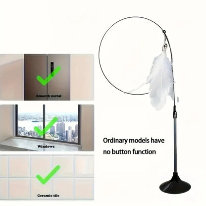 Cat Teaser Toy - Interactive Bell & Feather Wand - Ultimate Cat Toy