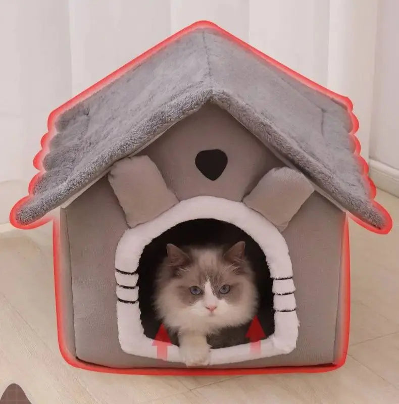 All Seasons Warm Washable PET House Indoor Soft Removable Cushion Pet Bed Kennel for Small Medium Pets Durable Pet Supplies