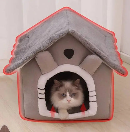 All Seasons Warm Washable PET House Indoor Soft Removable Cushion Pet Bed Kennel for Small Medium Pets Durable Pet Supplies