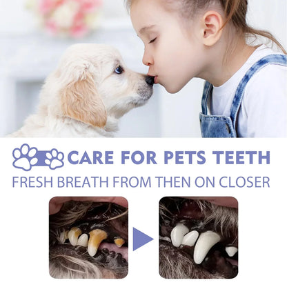 Pet Oral Care Spray for Teeth Clean, Deodorant Prevent Calculus Freshen Breath - No Brushing