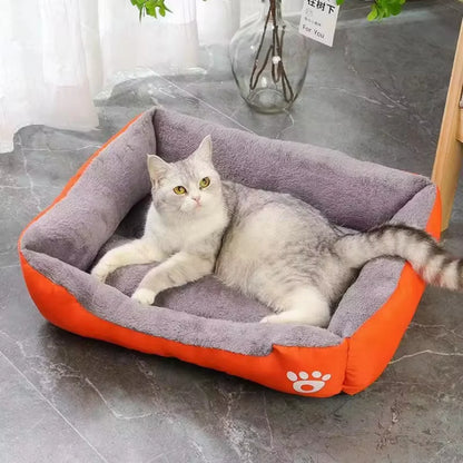 Color Square Winter Soft Warm Bed House for Pet, Waterproof Pet Bed