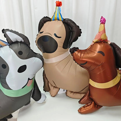 Pet Birthday Balloon Cute puppy Foil Mylar Balloons for Pet themed Birthday Baby Shower Pet Party Decorations