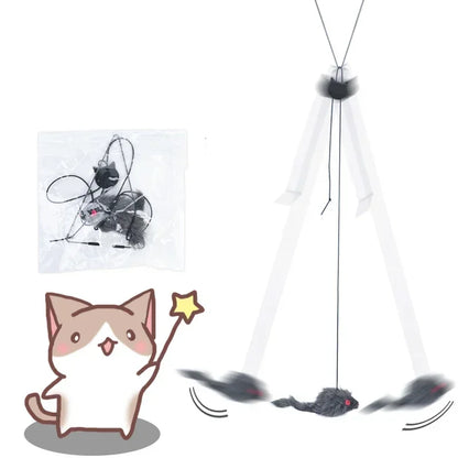 Simulation Mouse Cats Toy Funny Self-hey Hanging Door Retractable