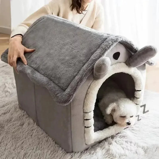 All Seasons Warm Washable PET House Indoor Soft Removable Cushion Pet Bed Kennel for Small Medium Pets Durable Pet Supplies