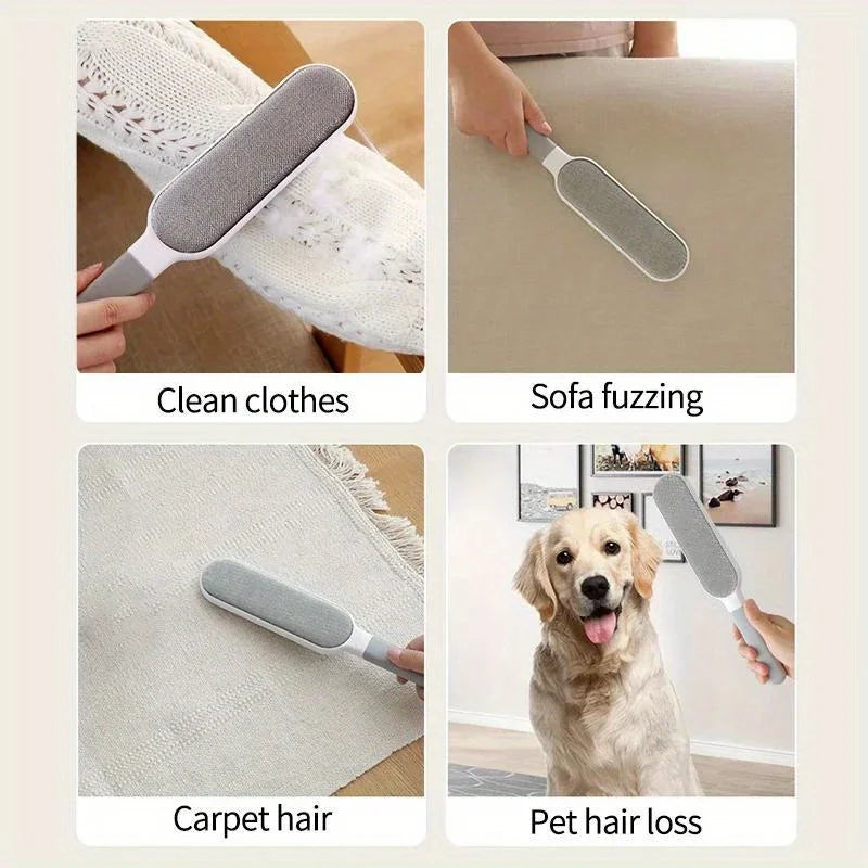 Double-Sided Pet Hair Remover, Manual Electrostatic Sticky Lint Brush for Clothing, Sofa, Furniture and Carpet Cleaning