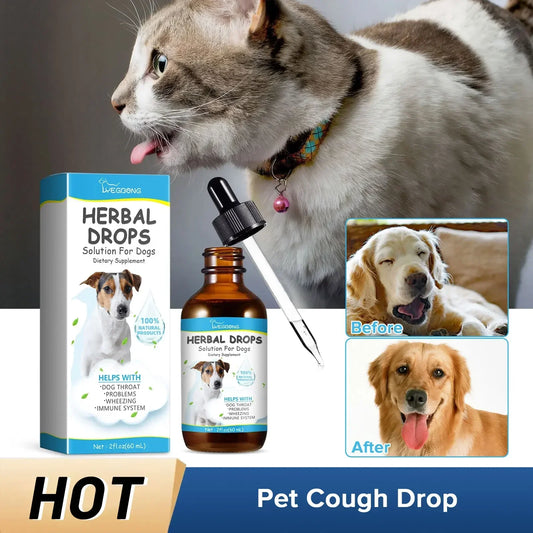 Pet Cough Herbal Drops (Best Cough, Throat Discomfort & Sneezing Treatment)
