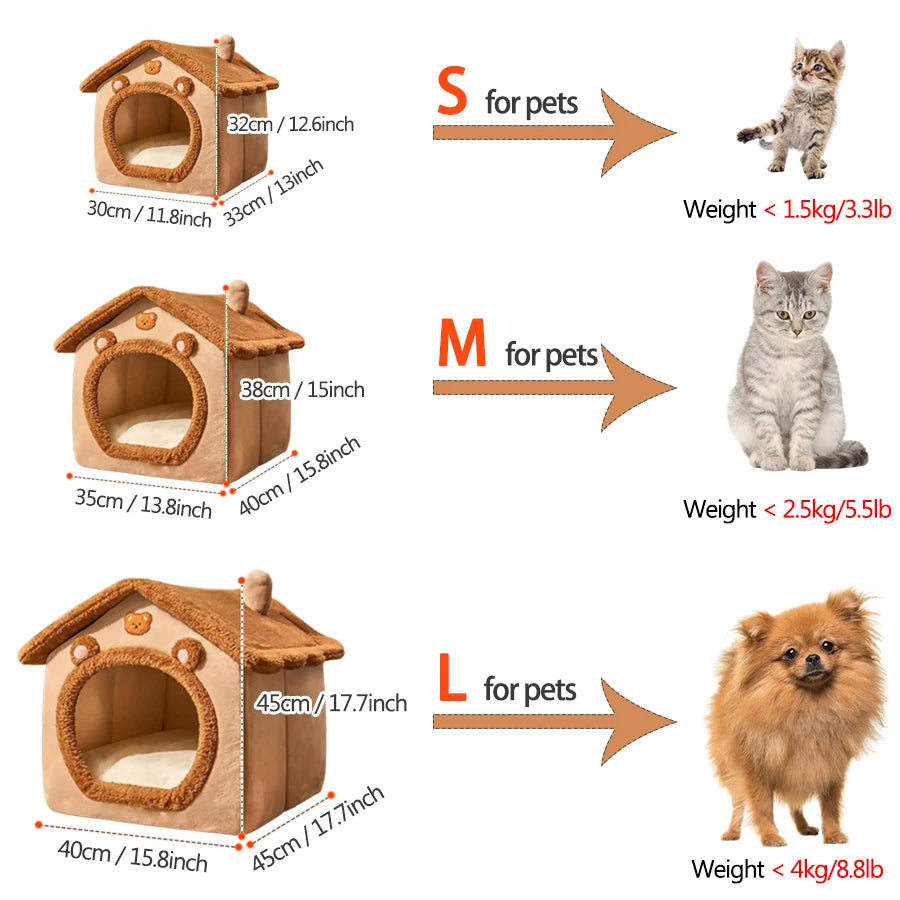 Foldable Pet House, Cave Sofa Pet Bed House for Small Dogs and Small and Medium Cats