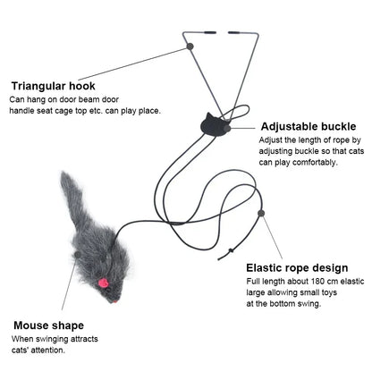 Simulation Mouse Cats Toy Funny Self-hey Hanging Door Retractable