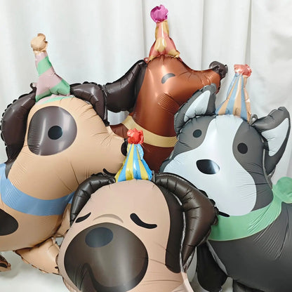 Pet Birthday Balloon Cute puppy Foil Mylar Balloons for Pet themed Birthday Baby Shower Pet Party Decorations