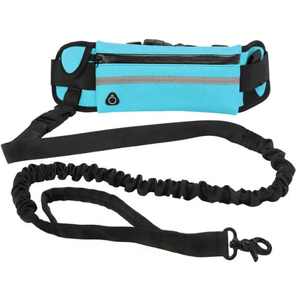 Nylon Pet Leash with Waist Bag Retractable Elastic Belt