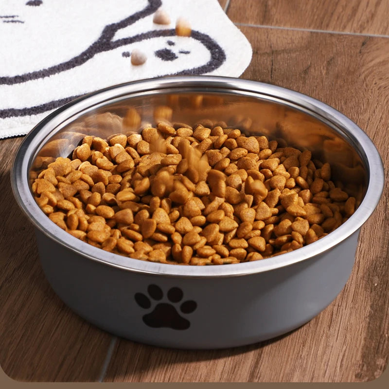 Stainless Steel Bowl with Non-Slip Rubber Base for Cats And Dogs