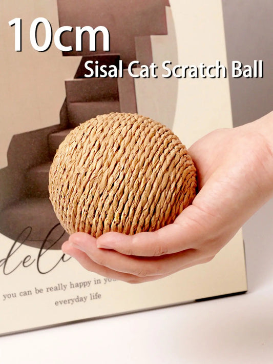 Sounding Sisal Cat Scratching Ball Toy For Kitten Teeth Cleaning