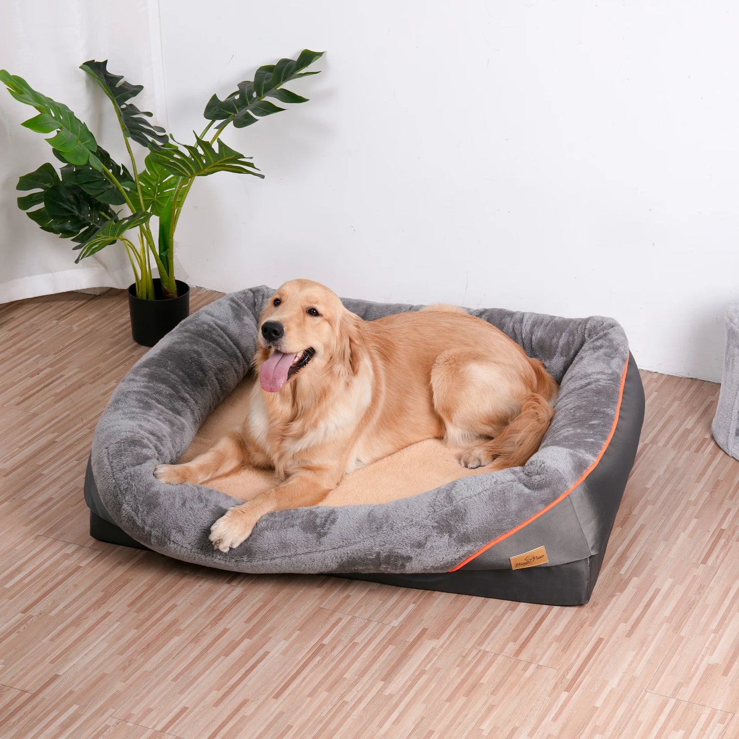 Pet Bed Super Soft Orthopedic Foam Pet Bed Sleeping Mat with Cotton-padded Bolster and Removable Cover