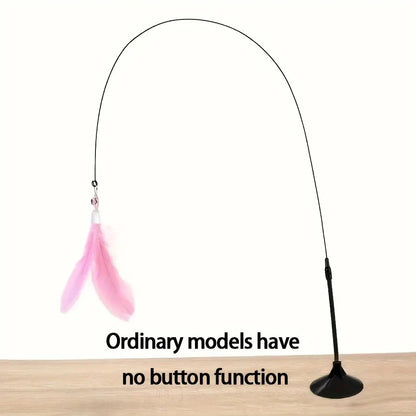 Cat Teaser Toy - Interactive Bell & Feather Wand - Ultimate Cat Toy