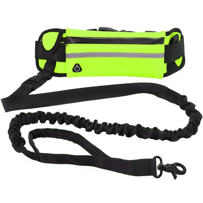 Nylon Pet Leash with Waist Bag Retractable Elastic Belt