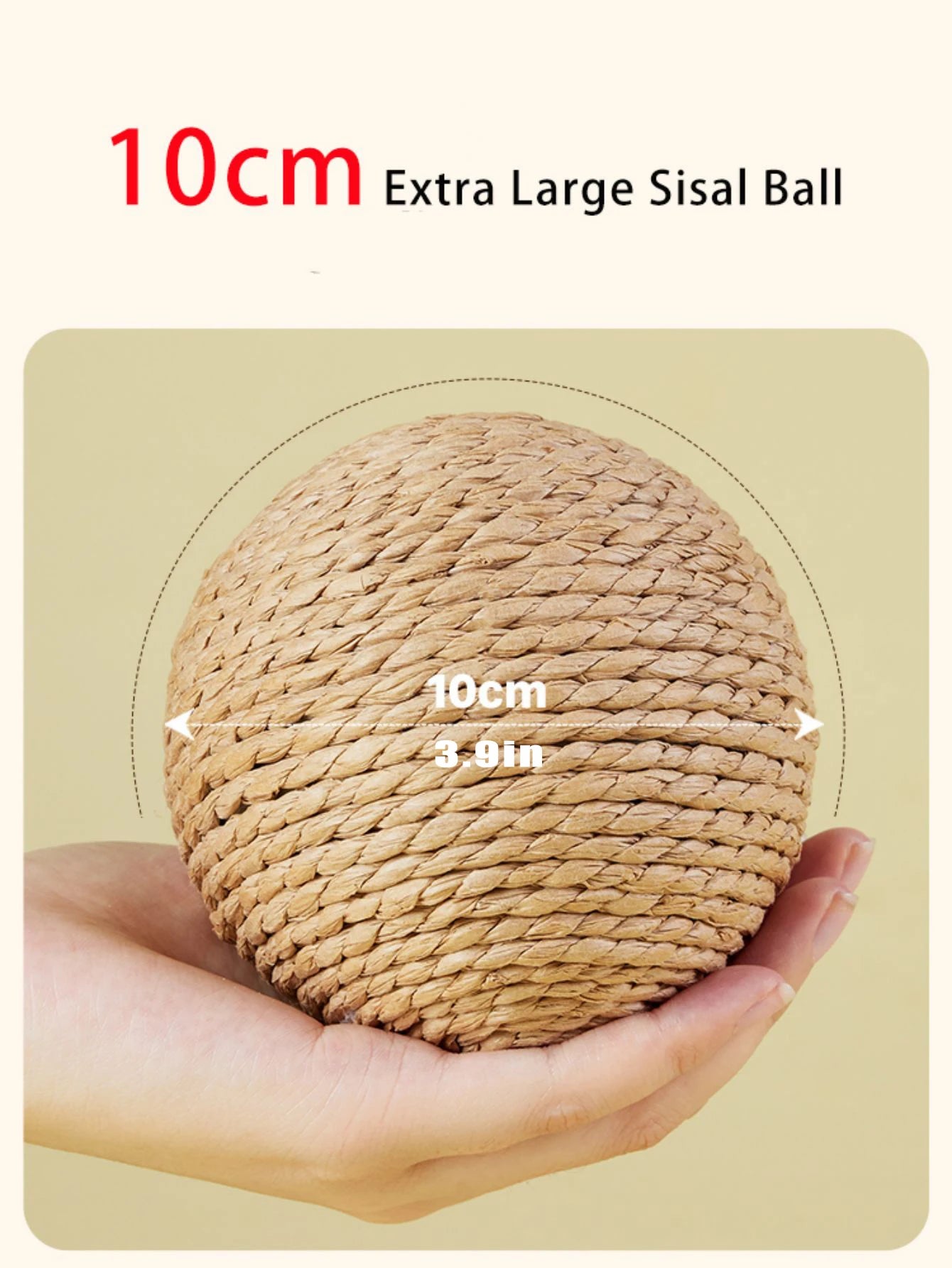 Sounding Sisal Cat Scratching Ball Toy For Kitten Teeth Cleaning