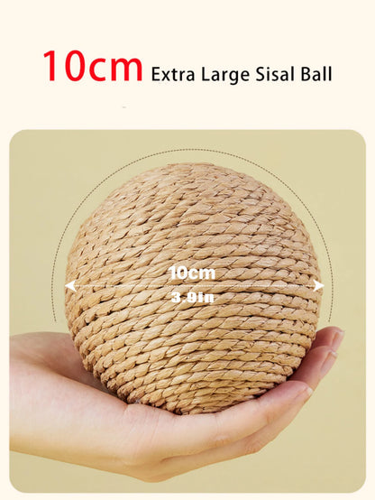 Sounding Sisal Cat Scratching Ball Toy For Kitten Teeth Cleaning
