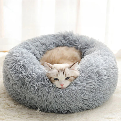 Home Plush Pet Nest, Warm Detachable and Washable Round Pet Bed