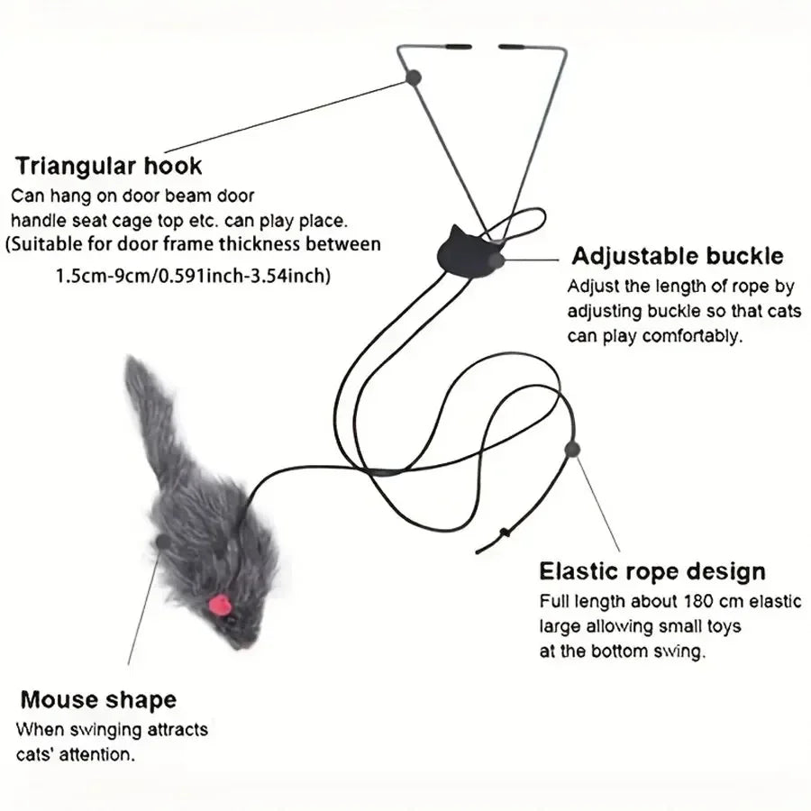 Simulation Mouse Cats Toy Funny Self-hey Hanging Door Retractable