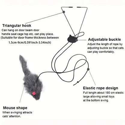 Simulation Mouse Cats Toy Funny Self-hey Hanging Door Retractable