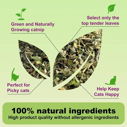 100% Natural Safe & Non-Addictive Catnip Treats Used to Supplement Catnip Toys