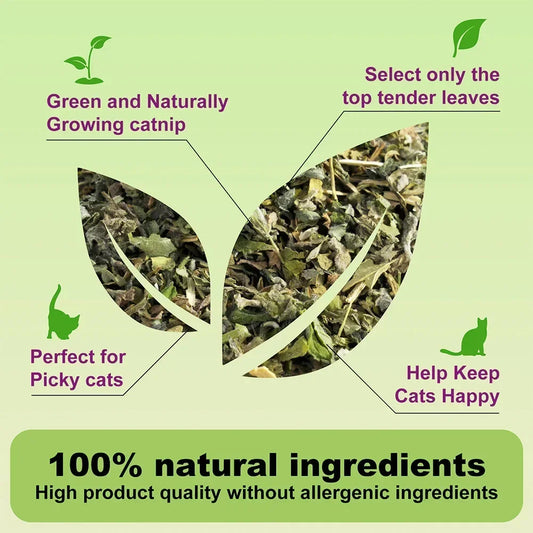 100% Natural Safe & Non-Addictive Catnip Treats Used to Supplement Catnip Toys