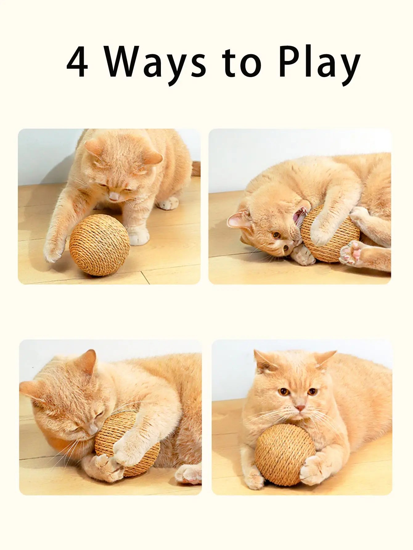 Sounding Sisal Cat Scratching Ball Toy For Kitten Teeth Cleaning