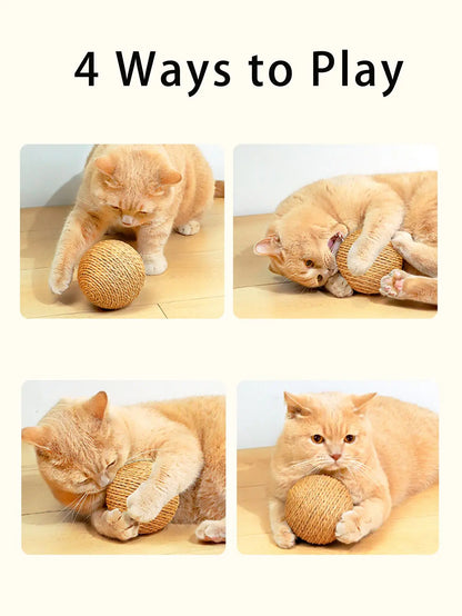 Sounding Sisal Cat Scratching Ball Toy For Kitten Teeth Cleaning