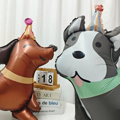 Pet Birthday Balloon Cute puppy Foil Mylar Balloons for Pet themed Birthday Baby Shower Pet Party Decorations