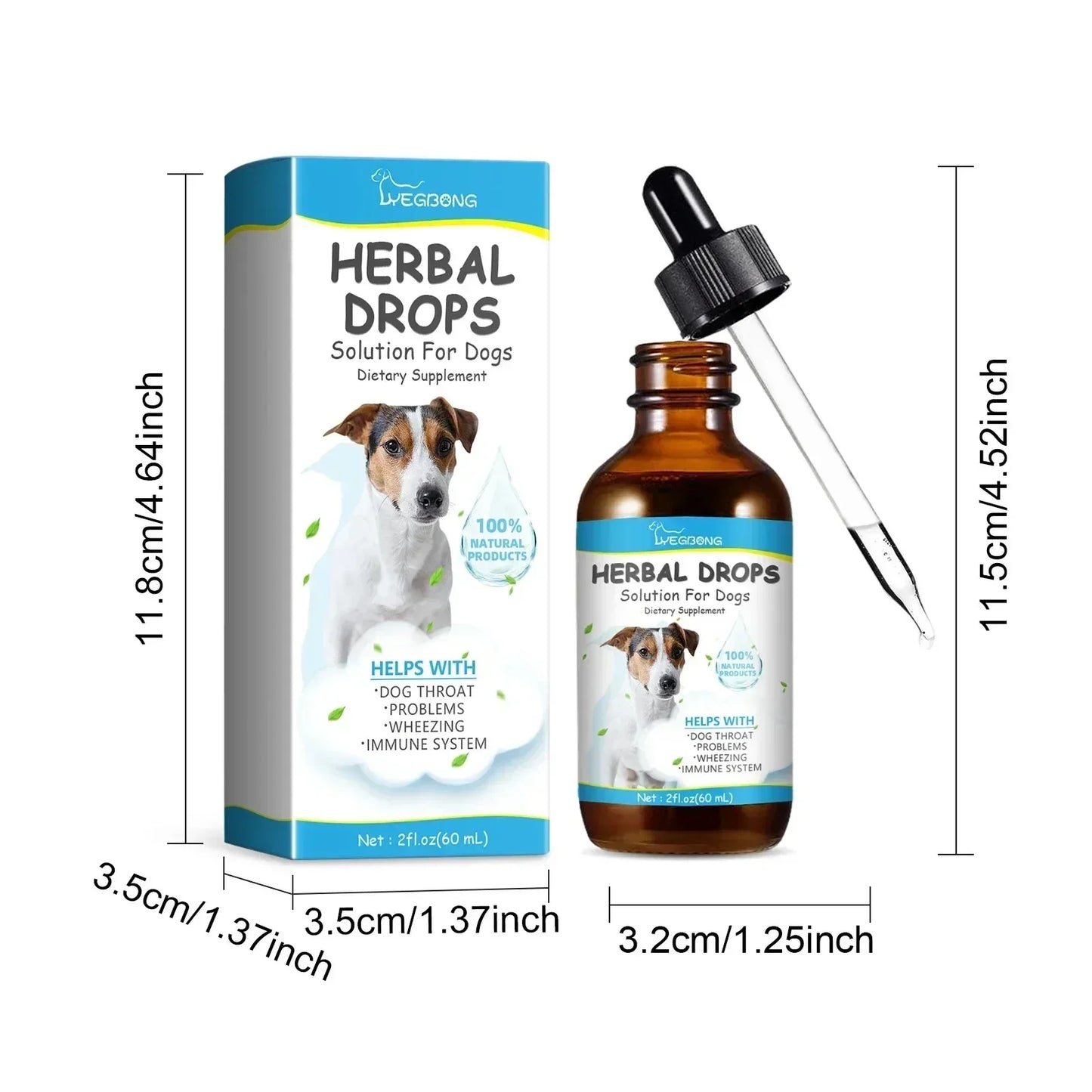 Pet Cough Herbal Drops (Best Cough, Throat Discomfort & Sneezing Treatment)