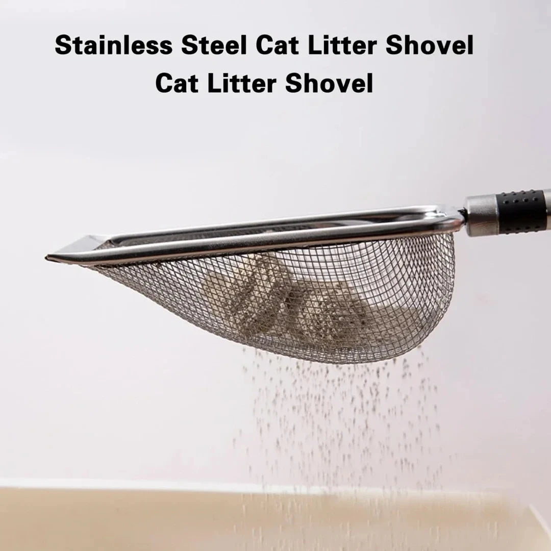 Stainless Steel Pet Poop Shovel, Pet Cleaning Tool with Durable Handle
