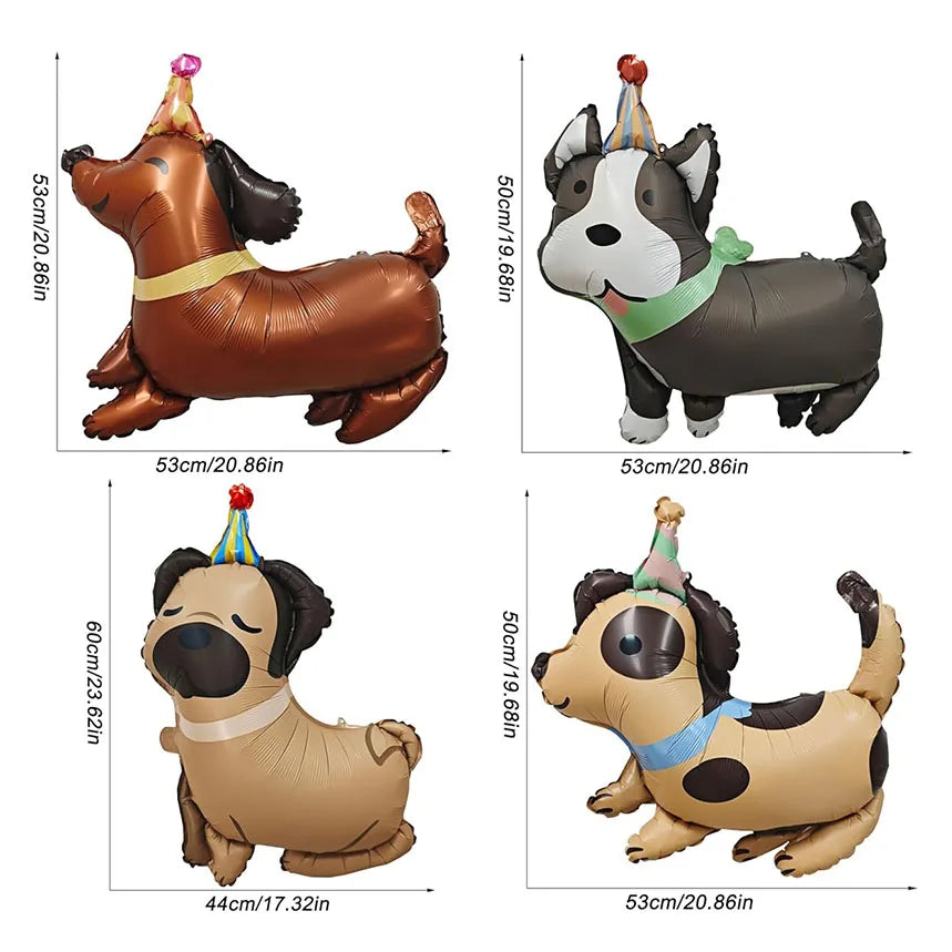 Pet Birthday Balloon Cute puppy Foil Mylar Balloons for Pet themed Birthday Baby Shower Pet Party Decorations