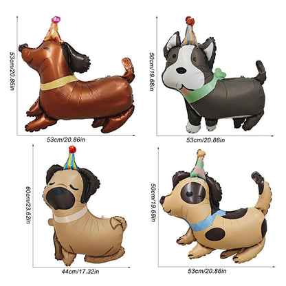 Pet Birthday Balloon Cute puppy Foil Mylar Balloons for Pet themed Birthday Baby Shower Pet Party Decorations