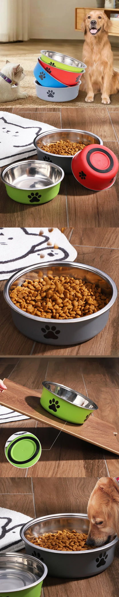 Stainless Steel Bowl with Non-Slip Rubber Base for Cats And Dogs