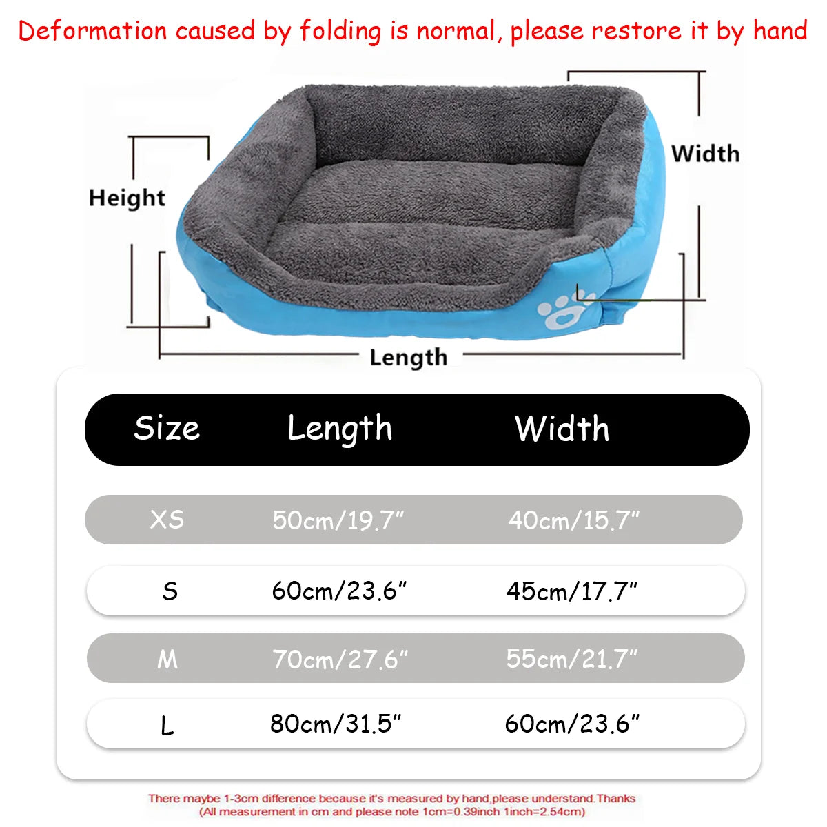 Color Square Winter Soft Warm Bed House for Pet, Waterproof Pet Bed